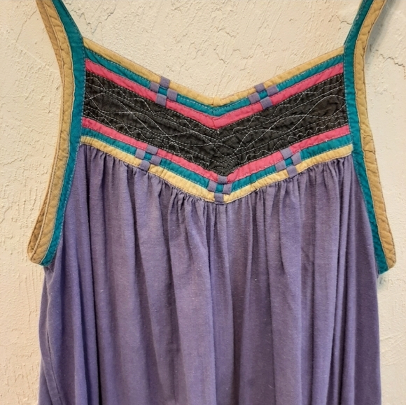 RARE Vintage 1970s S. Kumar Indian Cotton Smock Sun Dress XS/S - Picture 6 of 13
